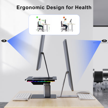 Electric Lift Desktop Monitor Booster Stand