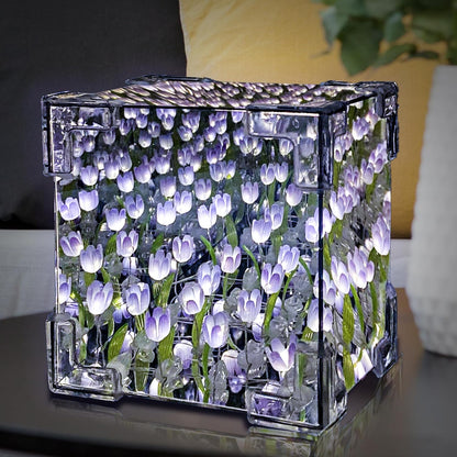 DIY Tulips Cube Mirror Lamp