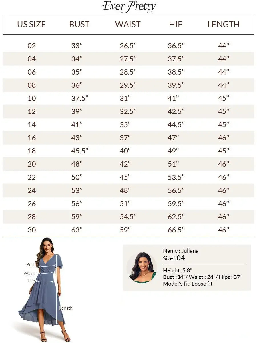 Spring Women's High-Low Hem Dress with Flutter Sleeves Surplice V-Neck ,Chiffon for Wedding Guest dress, Cocktail Party Formal dress,2084,womenswear