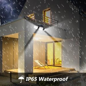 Solar Outdoor Lights 2500LM 210LED Security Lights,3 Heads Dimmable SpotLights with 3 Modes,IP65 Waterproof,Suitable for Yard, Garage, Porch, Pool,Garden,Barn,Patio,#Summervibes